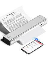 Phomemo Portable Printers Wireless for Travel, M08F Thermal Bluetooth Printer Support for 8.5"x11" US Letter, Small Inkless Printer Compatible with iOS, Android, Laptop for Car, Office, Home