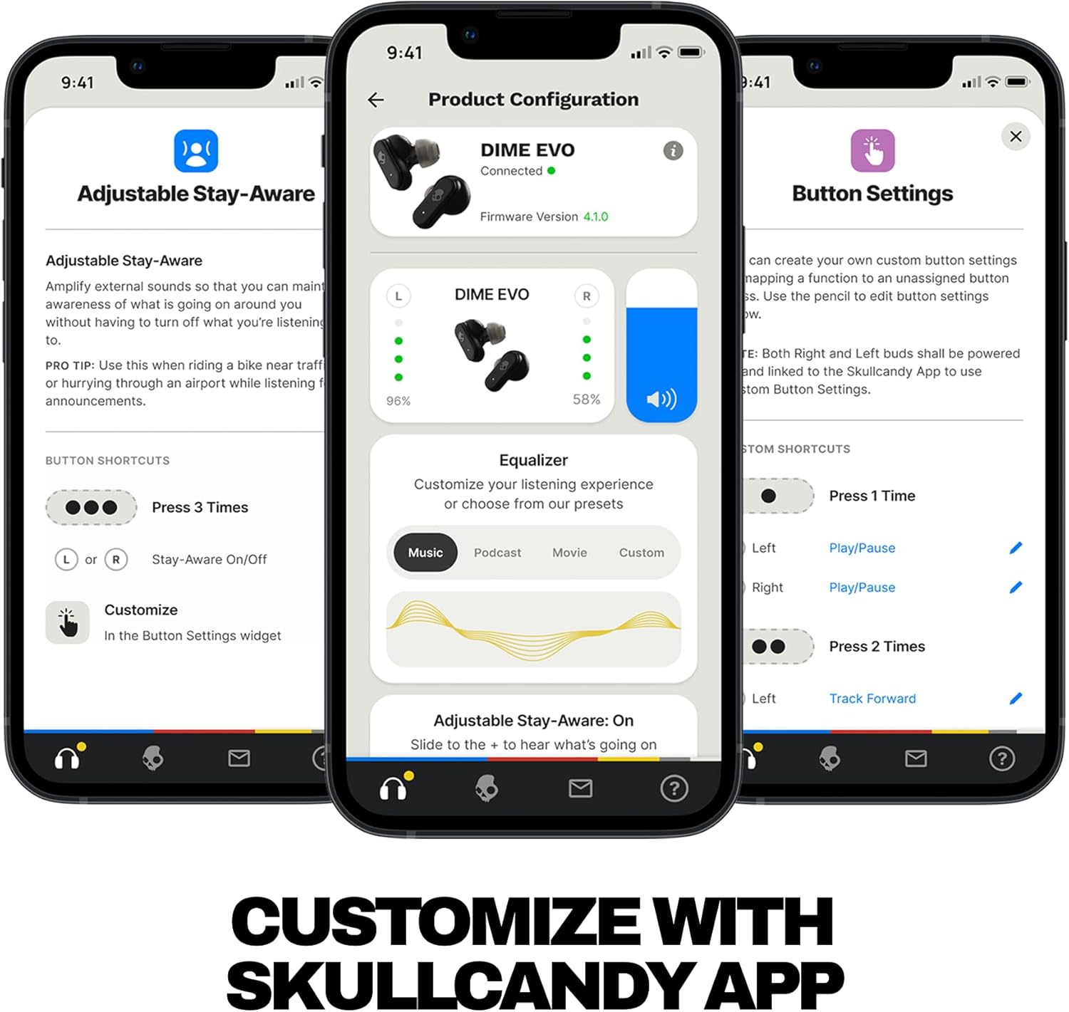 Skullcandy Dime Evo Wireless Earbuds, Bluetooth Headphones, Noise Isolating Fit, Up to 36 Hours Battery, Microphone for iPhone Android, Easy Carry with Clip-Anywhere Case - True Black