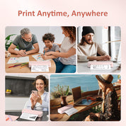 Gloryang Inkless Portable Printer for Travel, Wireless Thermal Printer Supports 8.5 x 11 Inch US Letter Size, Bluetooth Machine Includes Carry Case and 3 Rolls of Thermal Paper Kit, Pink