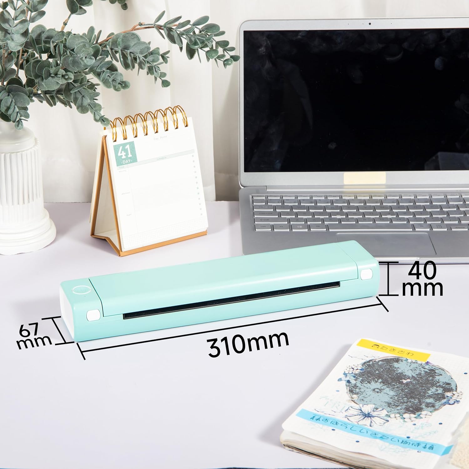 Phomemo Portable Wireless Printer - Travel-Sized, Compatible with iOS & Android, Bluetooth, Supports 8.5" X 11" Letter Thermal Paper, Includes 1 Case