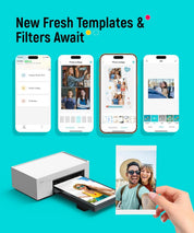 Liene M100 4x6'' Photo Printer, Phone Printer 100 Sheets & 3 Cartridges, Full-Color Photo, Portable Instant Photo Printer for iPhone Android, Thermal Dye Sublimation, Wi-Fi Picture Printer 100 Papers