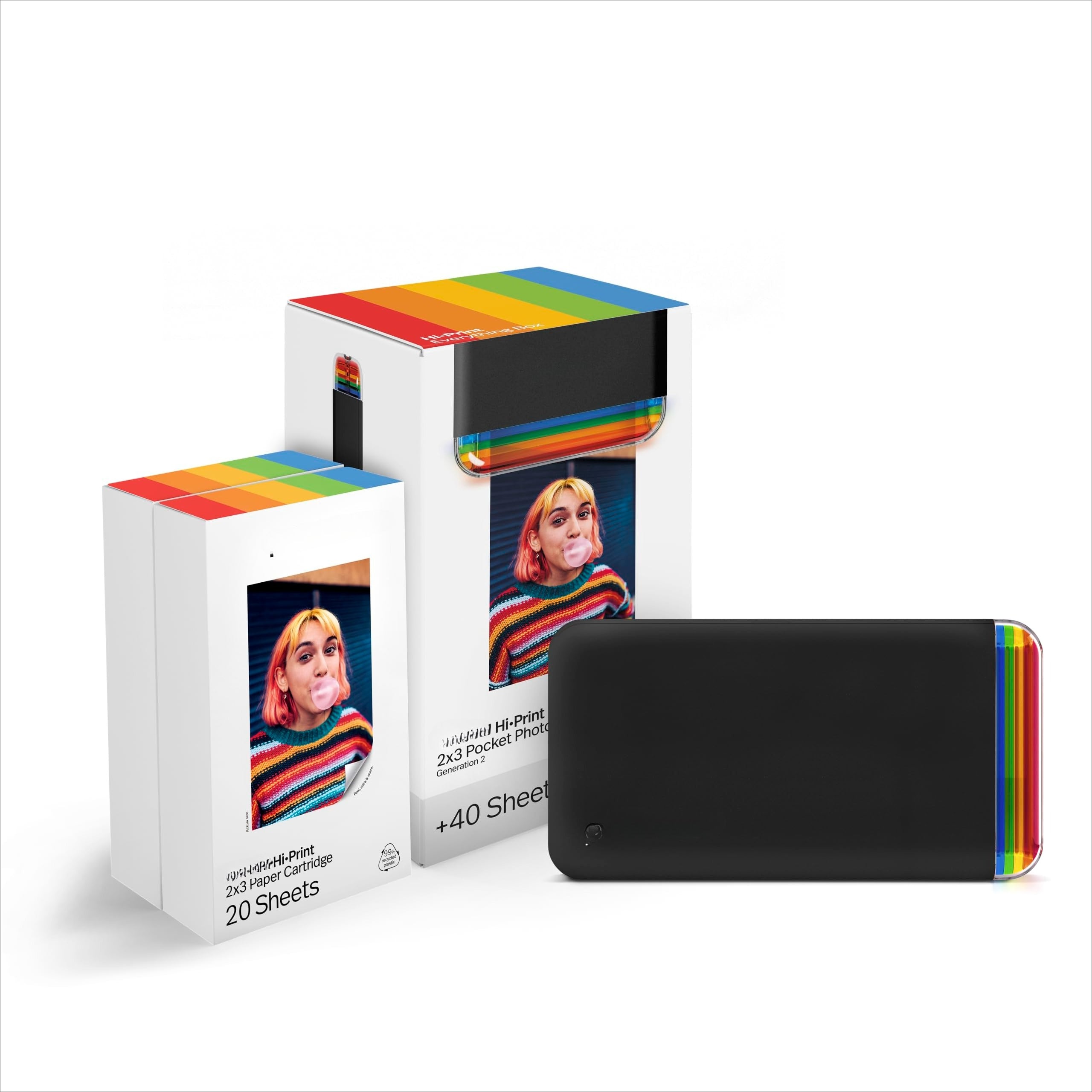 Polaroid Hi-Print - 2nd Generation Bluetooth Connected 2x3 Pocket Photo Dye-Sub Printer - White Printer Only (9128)