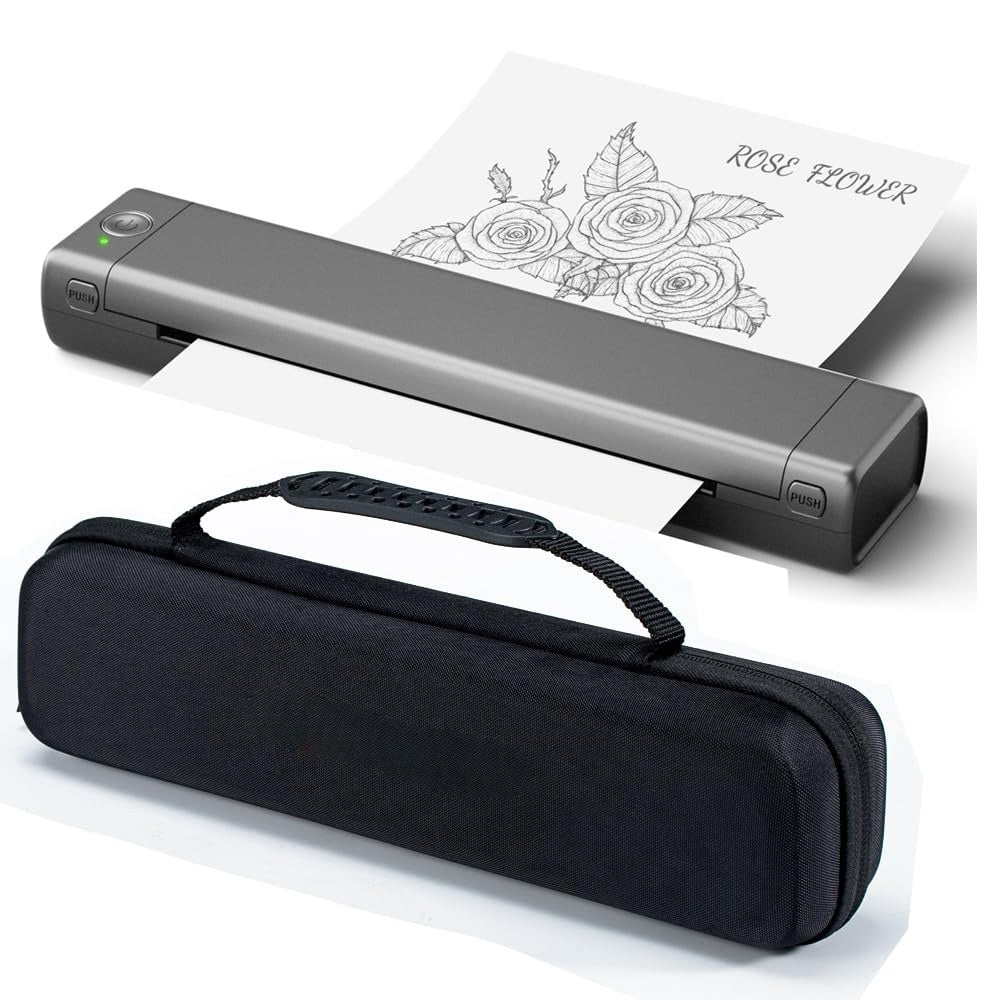 Phomemo Portable Printers Wireless for Travel, M08F Thermal Bluetooth Printer Support for 8.5"x11" US Letter, Small Inkless Printer Compatible with iOS, Android, Laptop for Car, Office, Home