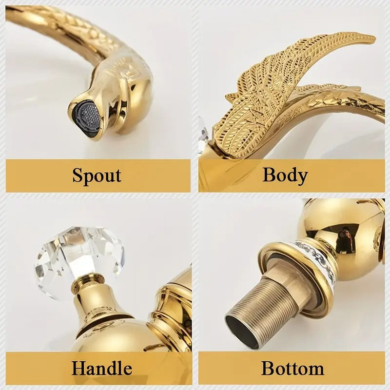 1pc victorian elegant golden bathroom faucet swan spout - Temu